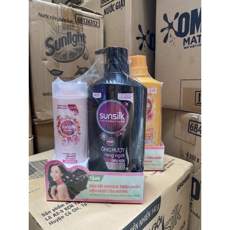 Chai Dầu Gội SUNSILK 650g Tặng Chai dầu gội 140g