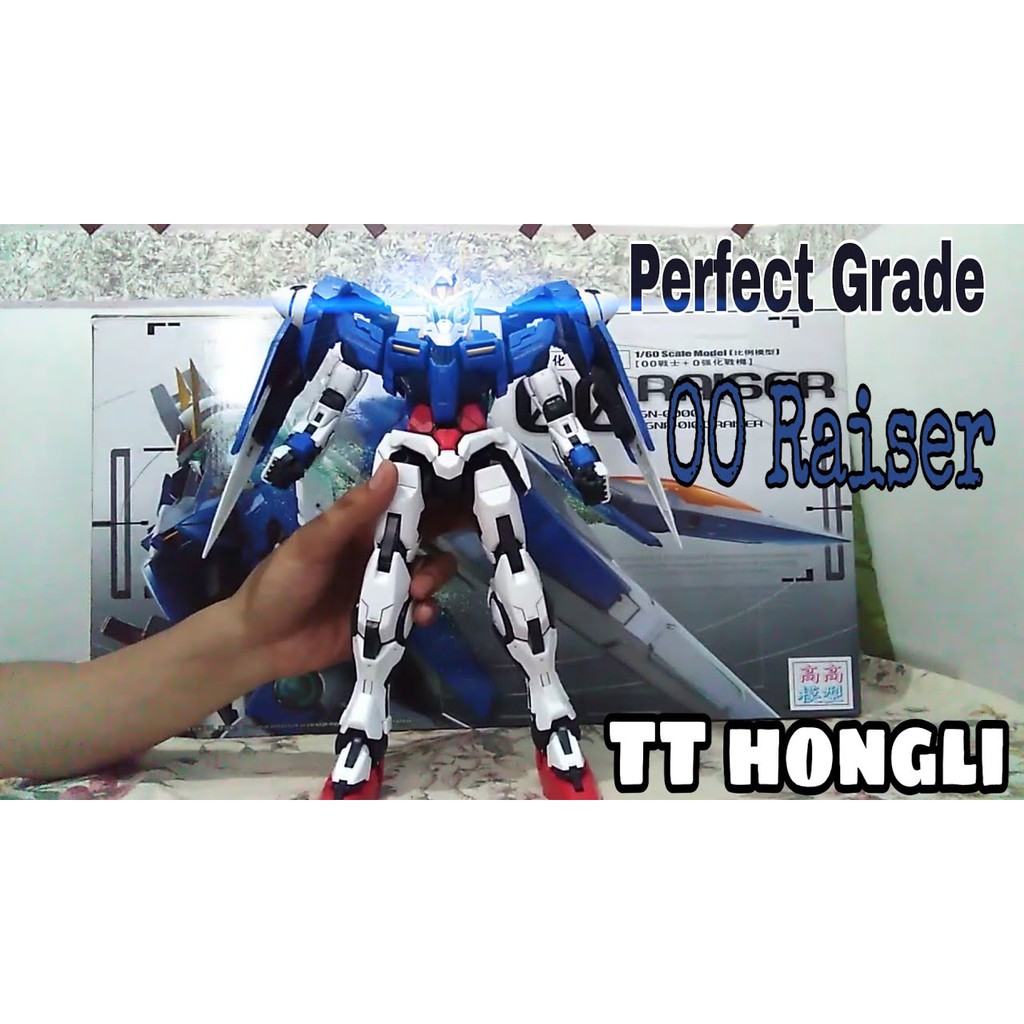 Mô hình lắp ráp PG Gundam 00 Raiser TT Hongli kèm 2 viên đèn Led từ tính thay đổi chế độ