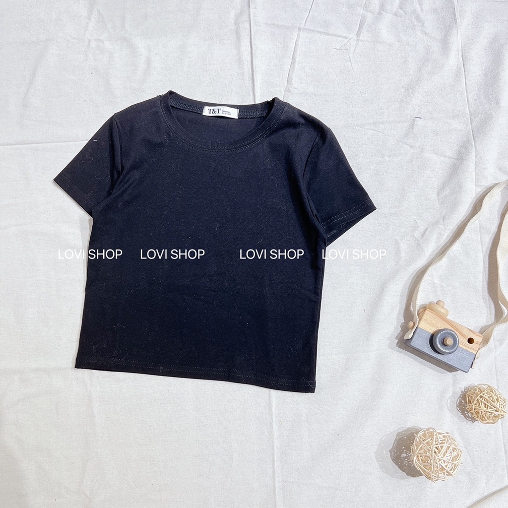 LOVI SHOP- Áo thun croptop trơn basic nhiều màu