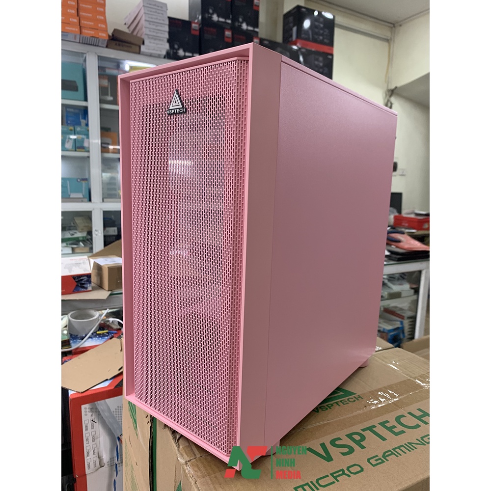 (Video Thật) Vỏ Case Gaming VSP KA30 Pink (Màu Hồng) - Hàng Chính Hãng