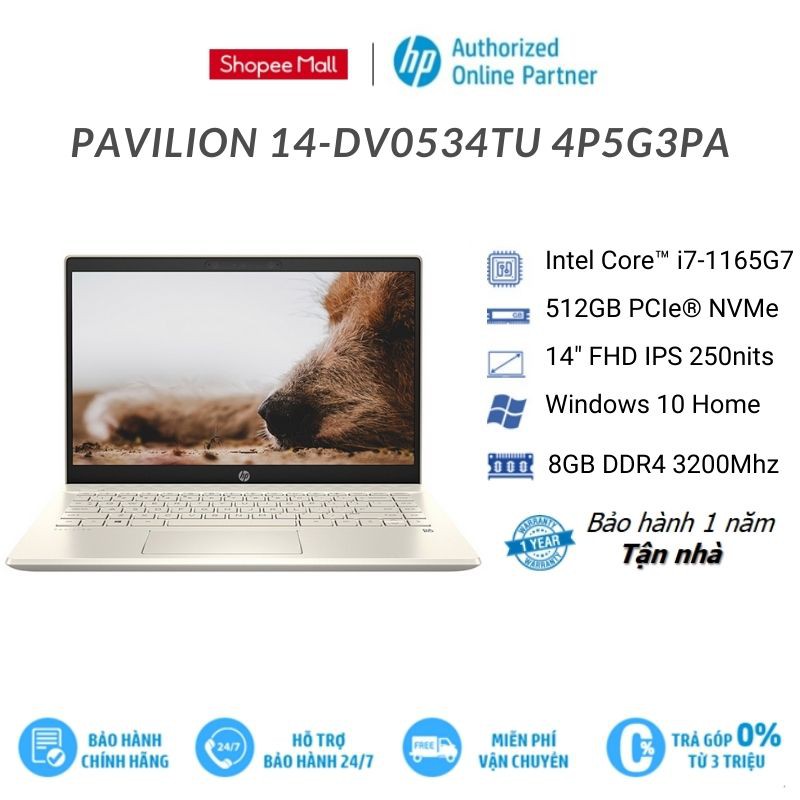 [Mã ELHP15 giảm 10% tối đa 2TR] Laptop HP Pavilion 14dv0534TU 4P5G3PA (Core i71165G7)