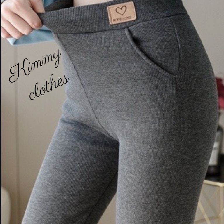 Quần leggig tăm lót lông siêu ấm, quần legging cạp cao đại hàn