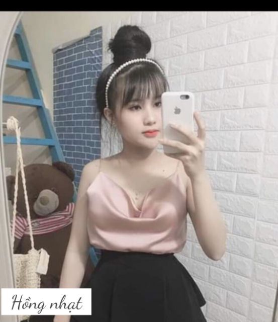 [Mã FAMAYWA giảm 10K đơn 50K] Áo 2 dây phi lụa cổ đổ chất phi lụa đẹp loại 1 | BigBuy360 - bigbuy360.vn