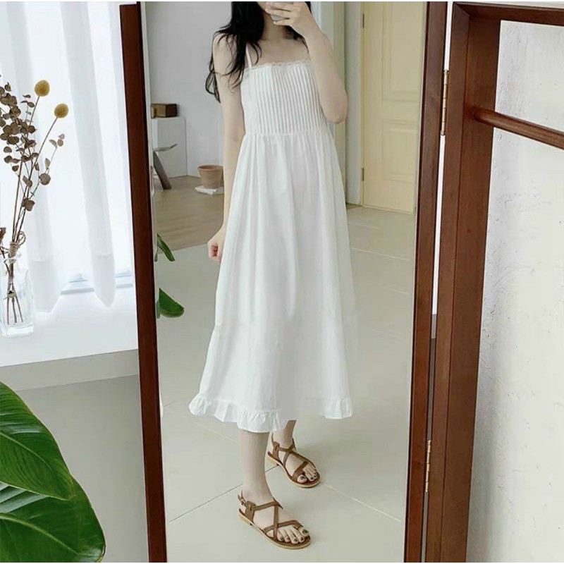 HÀNG SẴN HÀNG SẴN ĐẦM MAXI TRẮNG 2S XẾP LI NGỰC SIÊU HOT SIÊU HOT | BigBuy360 - bigbuy360.vn