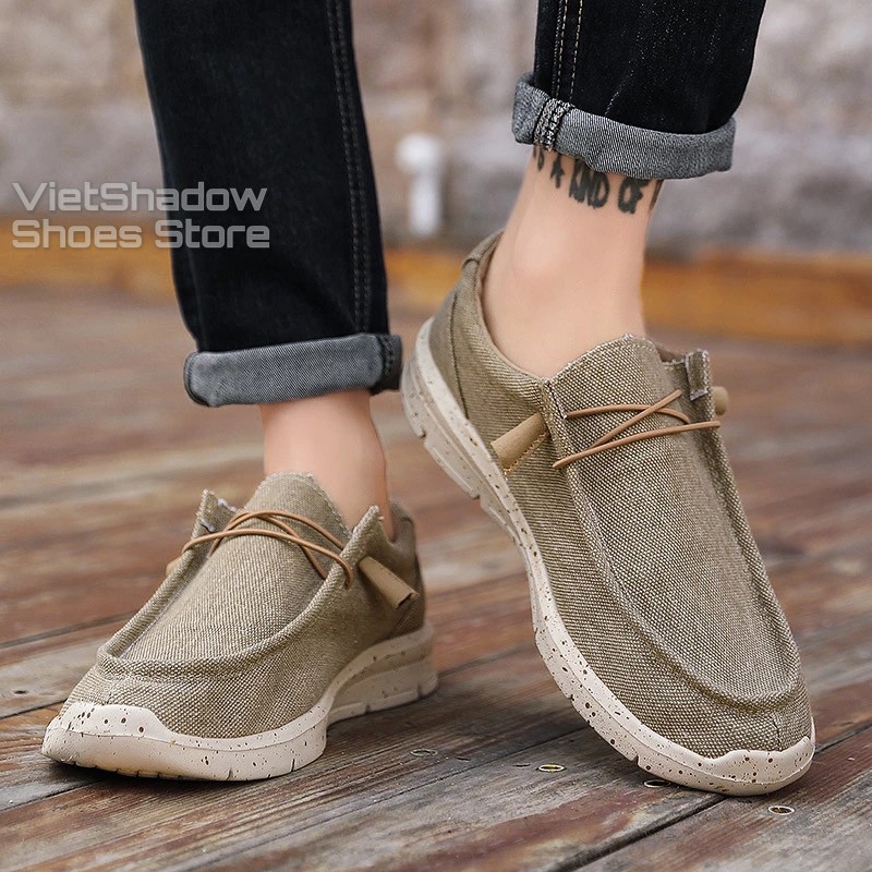 Giày lười vải nam siêu nhẹ -  Đế giày bằng EVA êm nhẹ, mũ giày bằng vải thô 4 màu tuyệt đẹp - Mã SP 8081