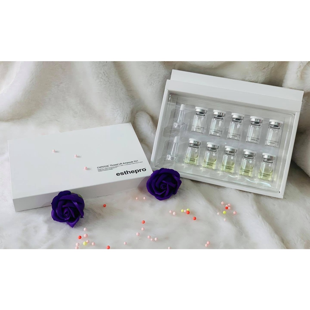 키토 씰 SERUM CHỈ CẤY TƠ TẰM ĐẸP DA CHITOSSIL 521 ESTHEPRO - FULL 5 CẶP
