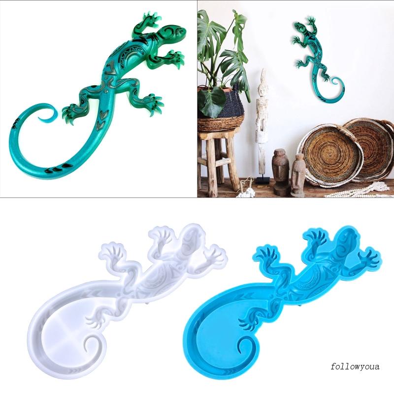Fol Khuôn Silicone Bóng Làm Mặt Dây Chuyền Nhựa Epoxy Resin Thủ Công DIY Gắn Tường Hình Tắc Kè