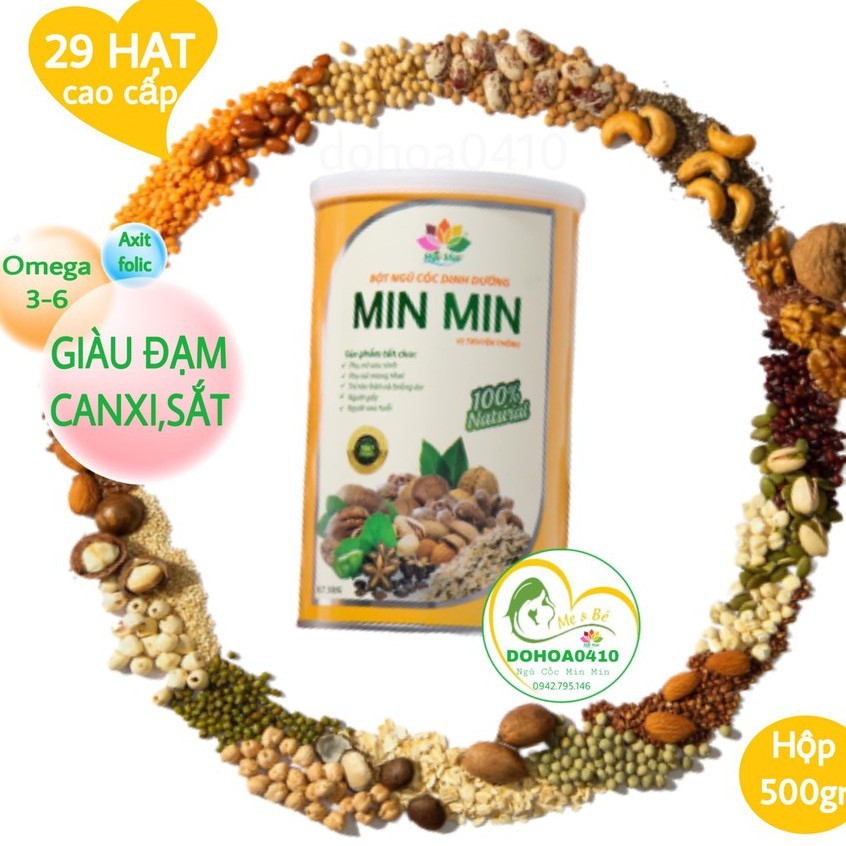 NGŨ CỐC BÀ BẦU MIN MIN 500GR-NGŨ CỐC LỢI SỮA MINMIN 29 LOẠI HẠT