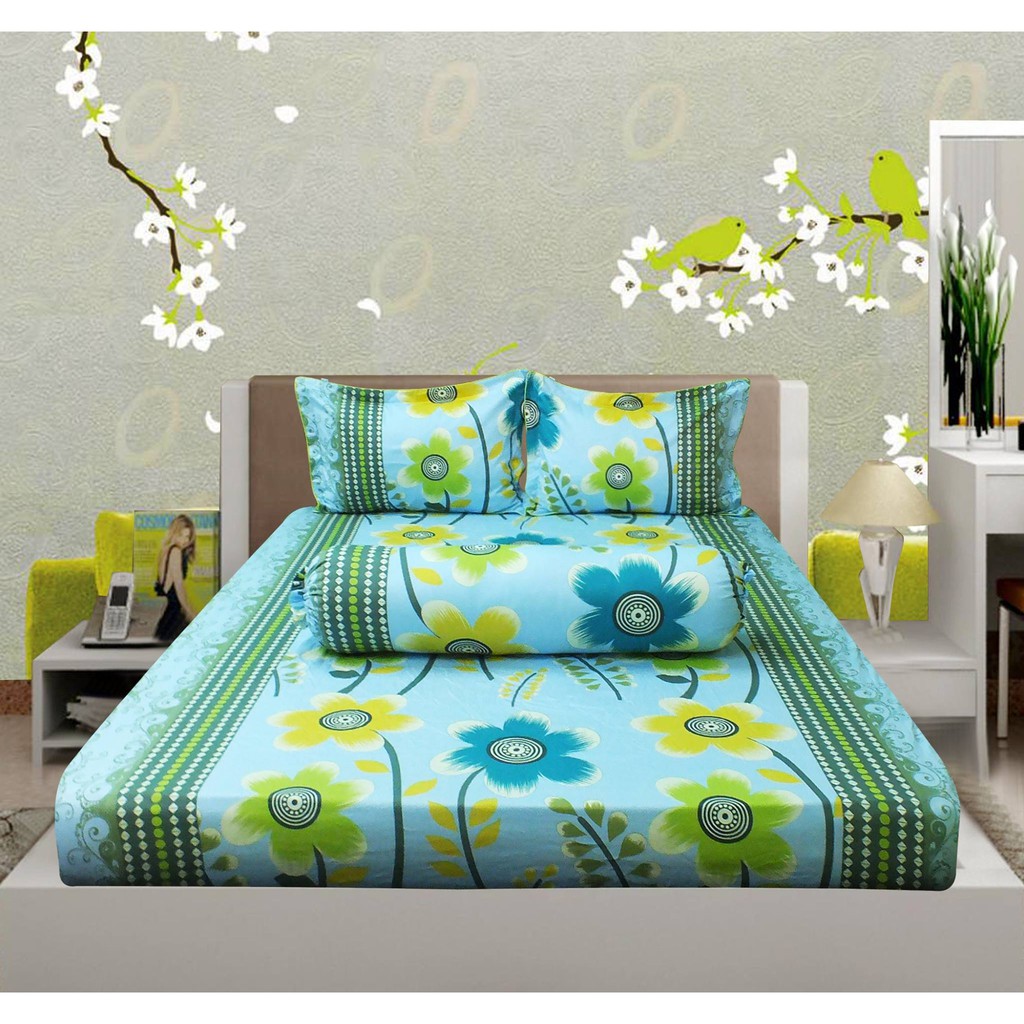 Bộ Ga Gối Cotton Hometex 180x200x25cm - Bộ Drap Gối Hometex - Sản Phẩm Của CTY May Thiên Hà
