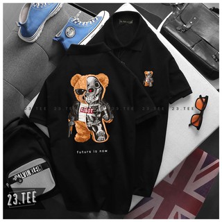 Áo polo gấu huỷ diệt đen trắng