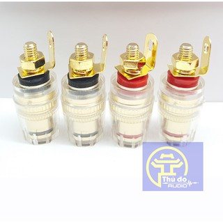[Mã ELHACE giảm 4% đơn 300K] 04 cái jack cọc loa gim bắp chuối - Cọc đấu loa 4mm Bằng Đồng Cao Cấp