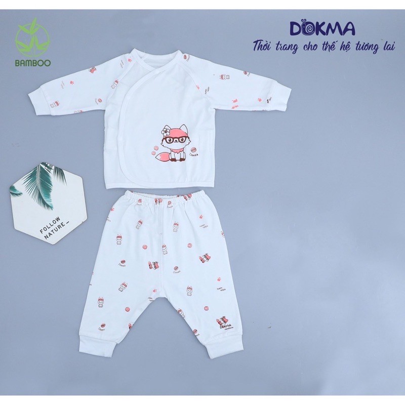 Bộ cài lệch dài tay Dokma từ 0-6 tháng tuổi
