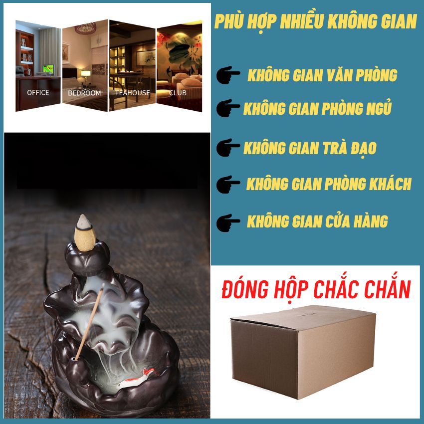 Thác khói trầm hương TẶNG 10 NỤ TRẦM, thác khói Mẫu Toà Sen