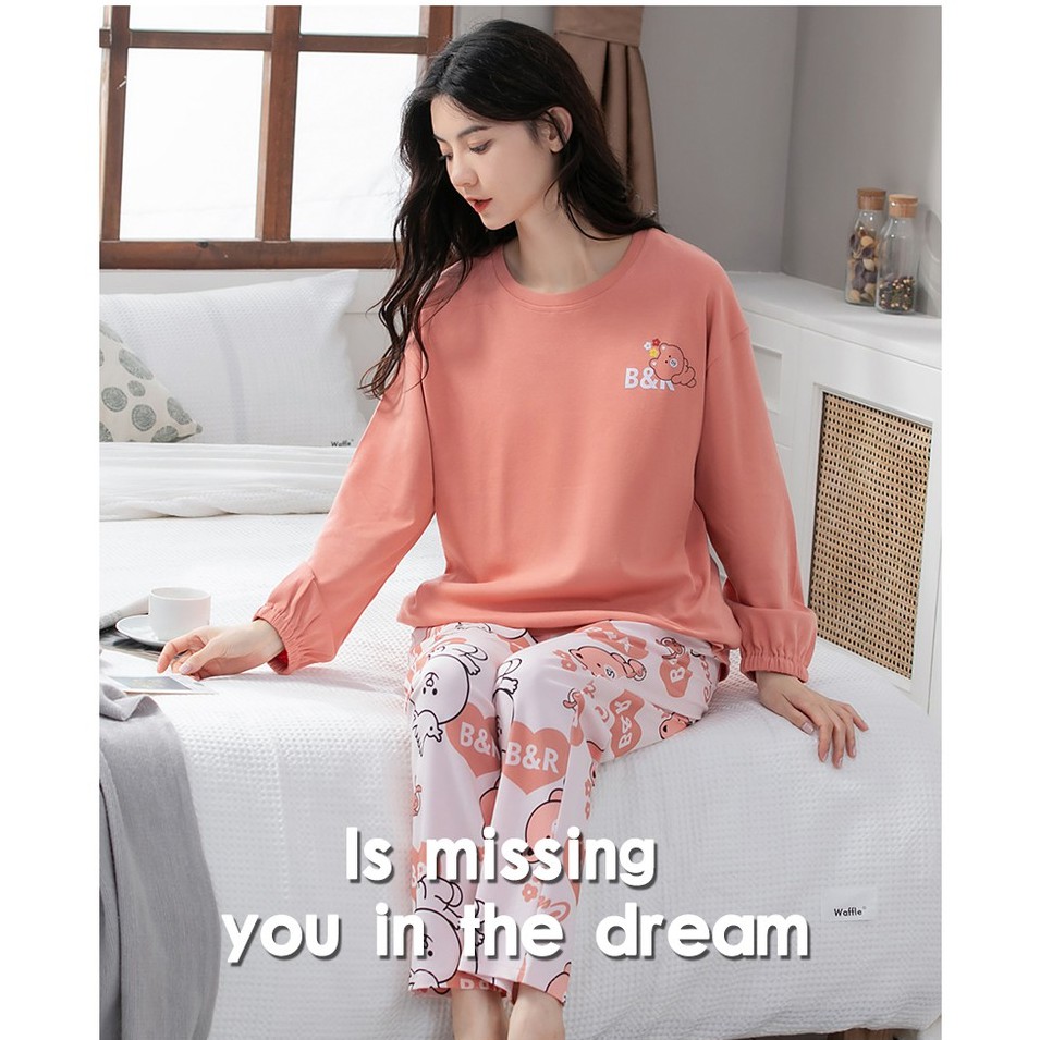 Đồ mặc nhà nữ thu đông chất cotton mịn đẹp - MH5129