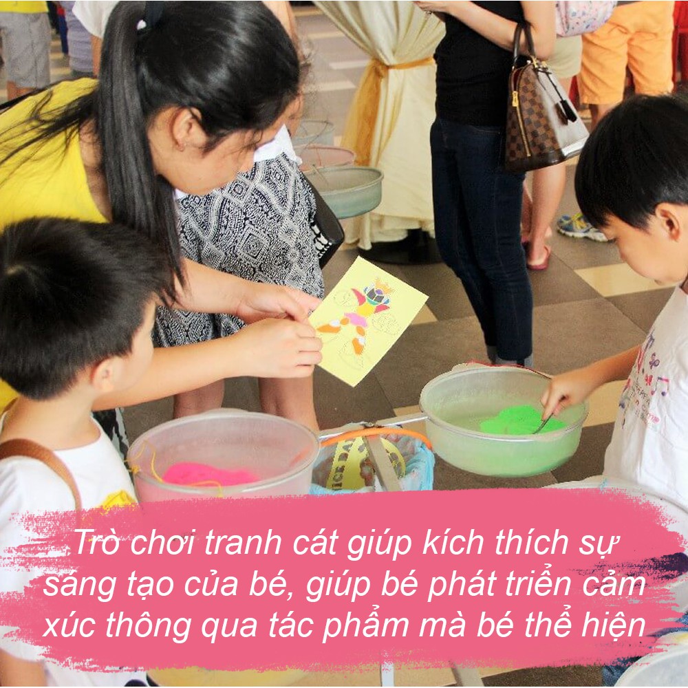 ❤️ Tranh cát cho bé tập tô màu có kèm cát - Size NHỎ 12 x 18 cm
