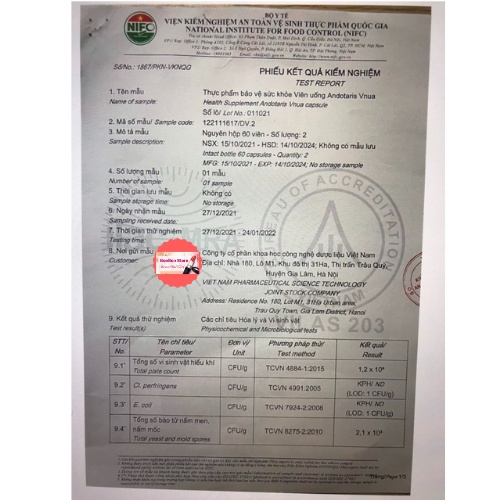 Andotaris VNUA Pharma Viên Uống Tăng Sức Đề Kháng Giảm Nguy Cơ Viêm Đường Hô Hấp, Viên Uống Xuyên Tâm Liên - Hộp 60 Viên