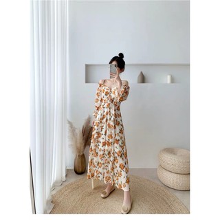 ODER đầm hoa nhúng ngực hai dây