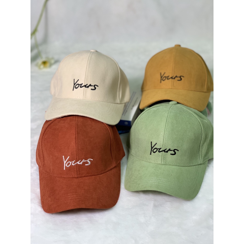 Mũ lưỡi trai nam nữ thêu chữ YOURS form unisex MS001 phong cách Ulzzang Thời trang PONIVA siêu hot