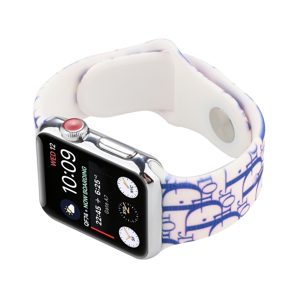 Dây Đeo Silicon Thời Trang Cho iWatch 38mm 40mm 41mm 42mm 44mm 45mm Series 8 7 6 SE 5 4 3 2 1