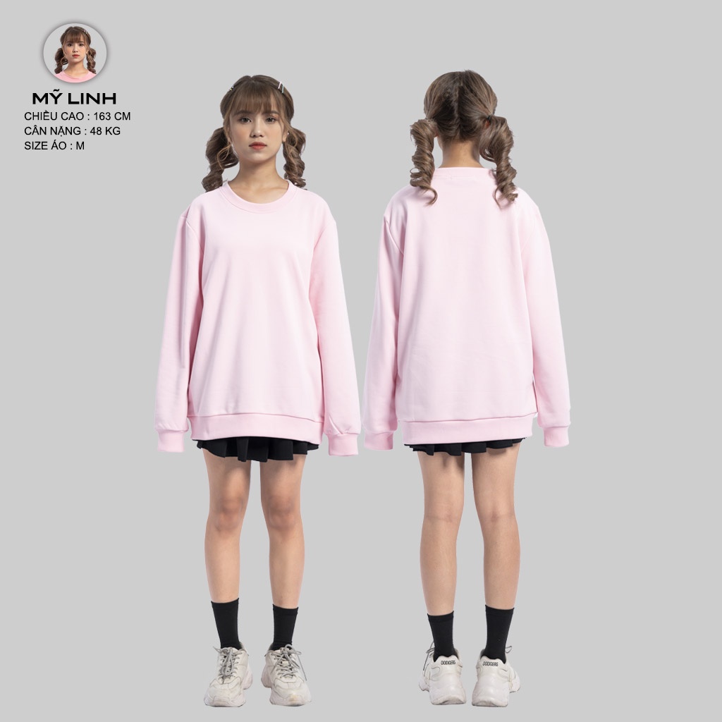 Áo Sweater Form Rộng Nữ Nam  Outfitters Kiểu Trơn SWO40 Thun Cotton Nỉ 4 Chiều Local Brand