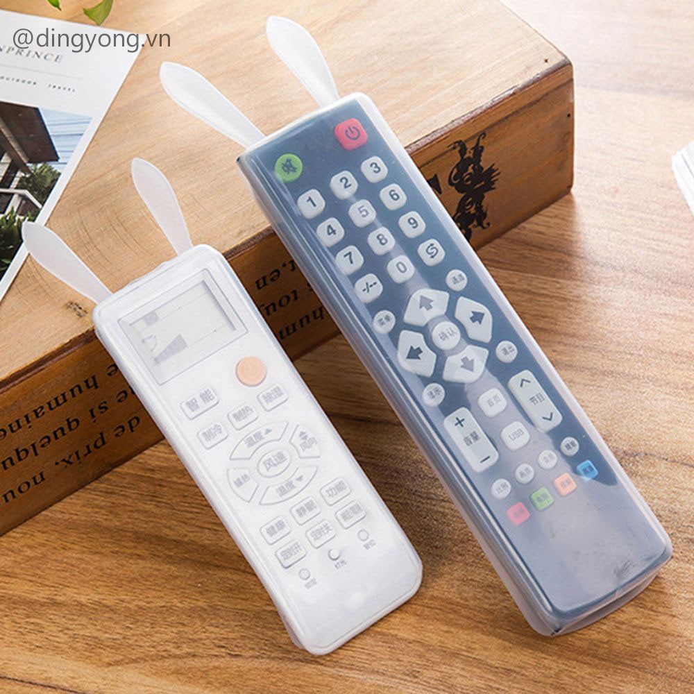 Vỏ bảo vệ điều khiển tivi bằng silicone trong suốt hình thỏ chống bụi