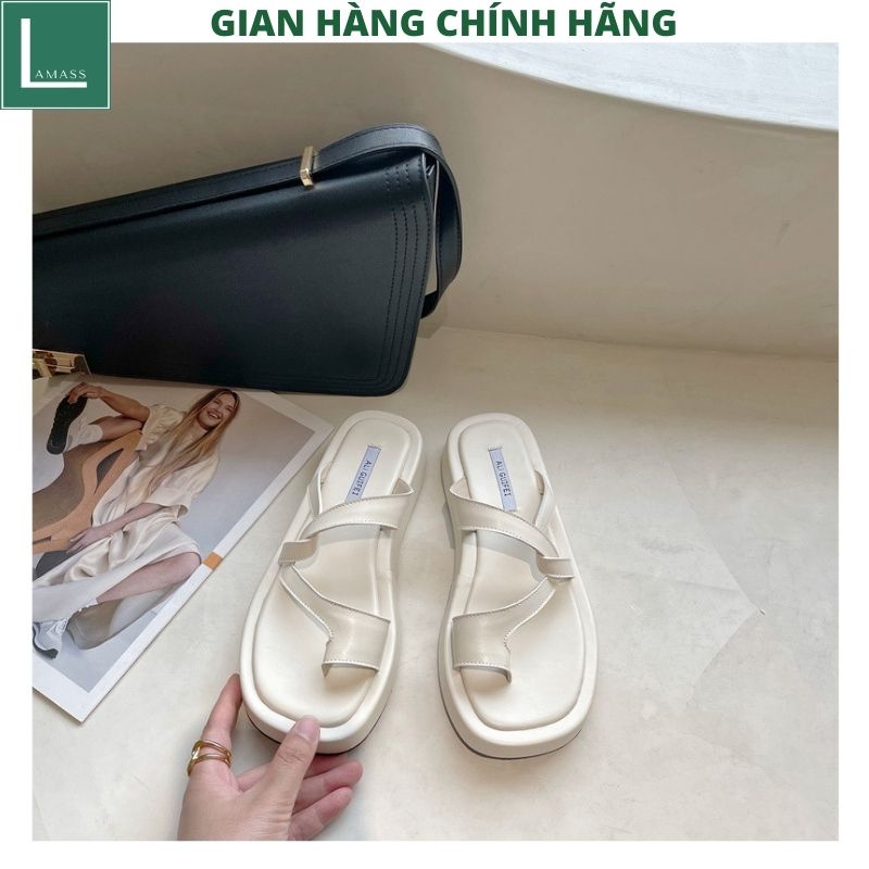 Dép xỏ ngón đế bằng kiểu dáng thời trang phong cách ulzzang cá tính dành cho nữ, dép lê nữ form chuẩn - LAMASS