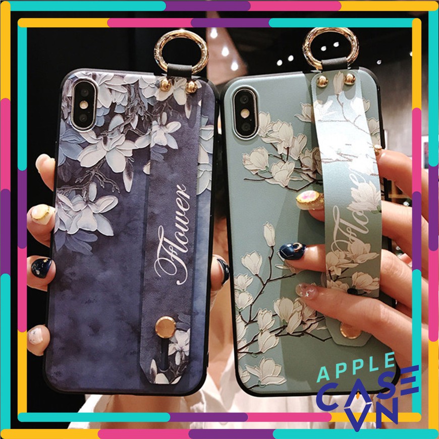 Ốp iPhone Flower painted + đai - AppleCase.VN