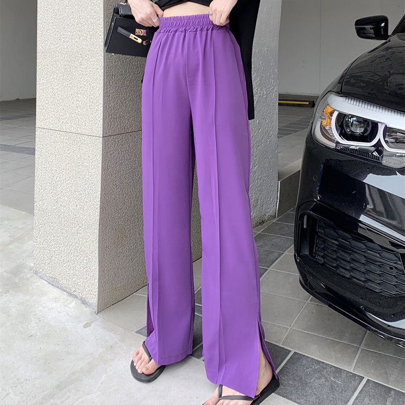 Áo thun tay ngắn/Quần dài xẻ tà IELGY thời trang cá tính cho nữ