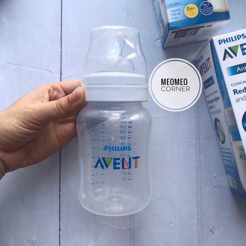 (Mẫu mới-Cải thiện van khí) Bình sữa cổ rộng Avent Classic 125ml và 260ml