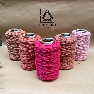 Dây thừng cotton macrame màu HỒNG SEN 5mm
