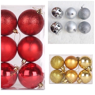 Set 6 quả châu 6cm loại đẹp trang trí Noel
