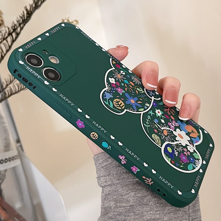 Ốp Điện Thoại Silicone Chống Sốc In Hình Gấu Cho iPhone 7 plus 8 plus xs max xr 11 pro max 12 pro max 13 pro max