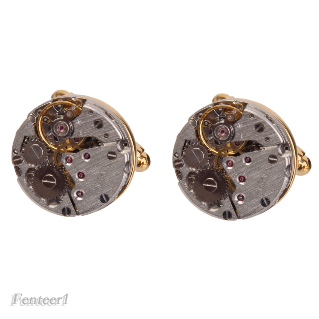 [Fenteer1] Khuy Măng Sét Đồng Hồ Phong Cách Steampunk Cá Tính Cho Nam