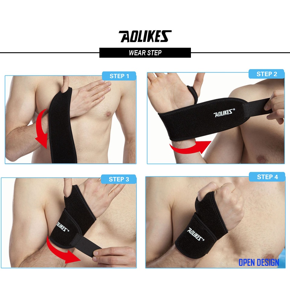 Băng quấn bảo vệ cổ tay AOLIKES A-7937 AL 7937 hỗ trợ nẹp khớp cổ tay pressure adjustable wrist support