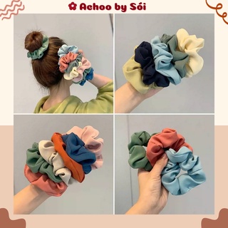 Scrunchies vải gân, dây buộc tóc vải gân dịu dàng