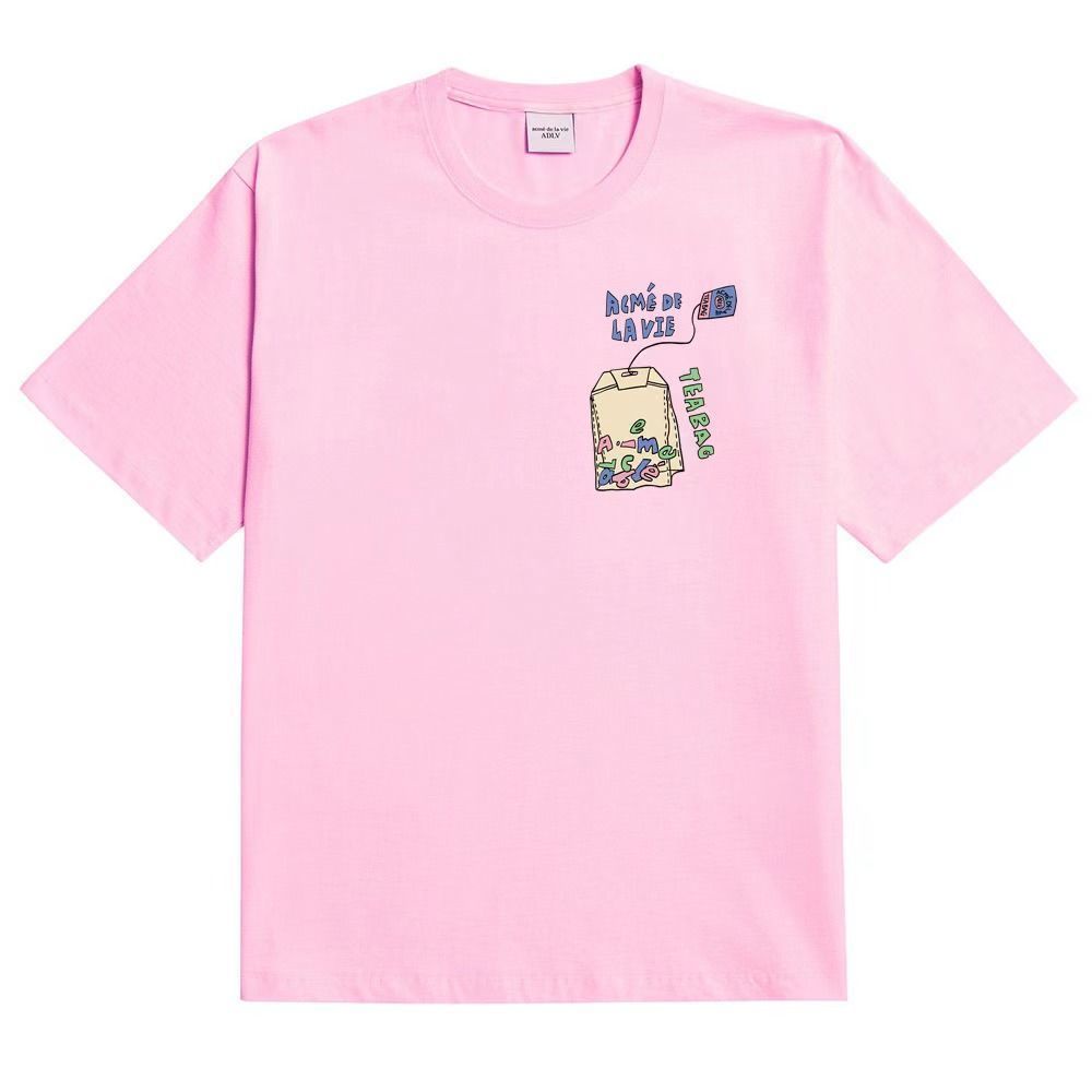 ADLV Áo Thun Cotton Ngắn Tay In Nhãn Hiệu + Tag 22 Phong Cách Mới Cho Cặp Đôi