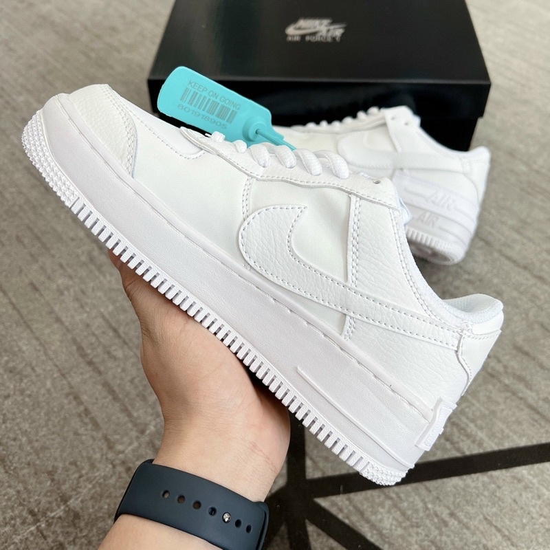 Giày AF_1 sha_dow trắng full white mới cao cấp , Giày Sneaker độn đế tăng chiều cao nam nữ