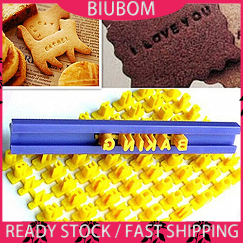 <biuboom> Alphabet Letter Number Cookie Mould Press Stamp Embosser Cutter Fondant Mould