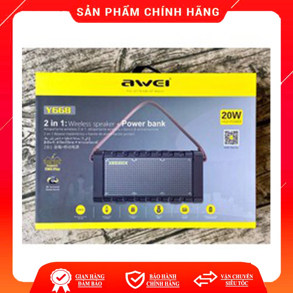 Loa bluetooth kiêm sạc dự phòng AWEI Y668