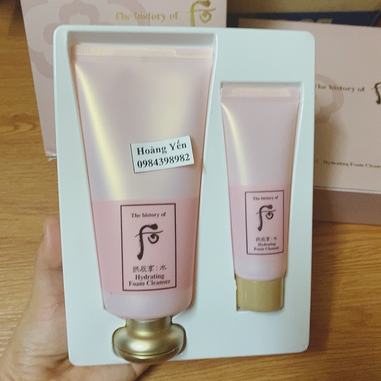 Set sữa rửa mặt đông y Whoo hồng Hydrating foam cleanser special set Nội địa Hàn Quốc