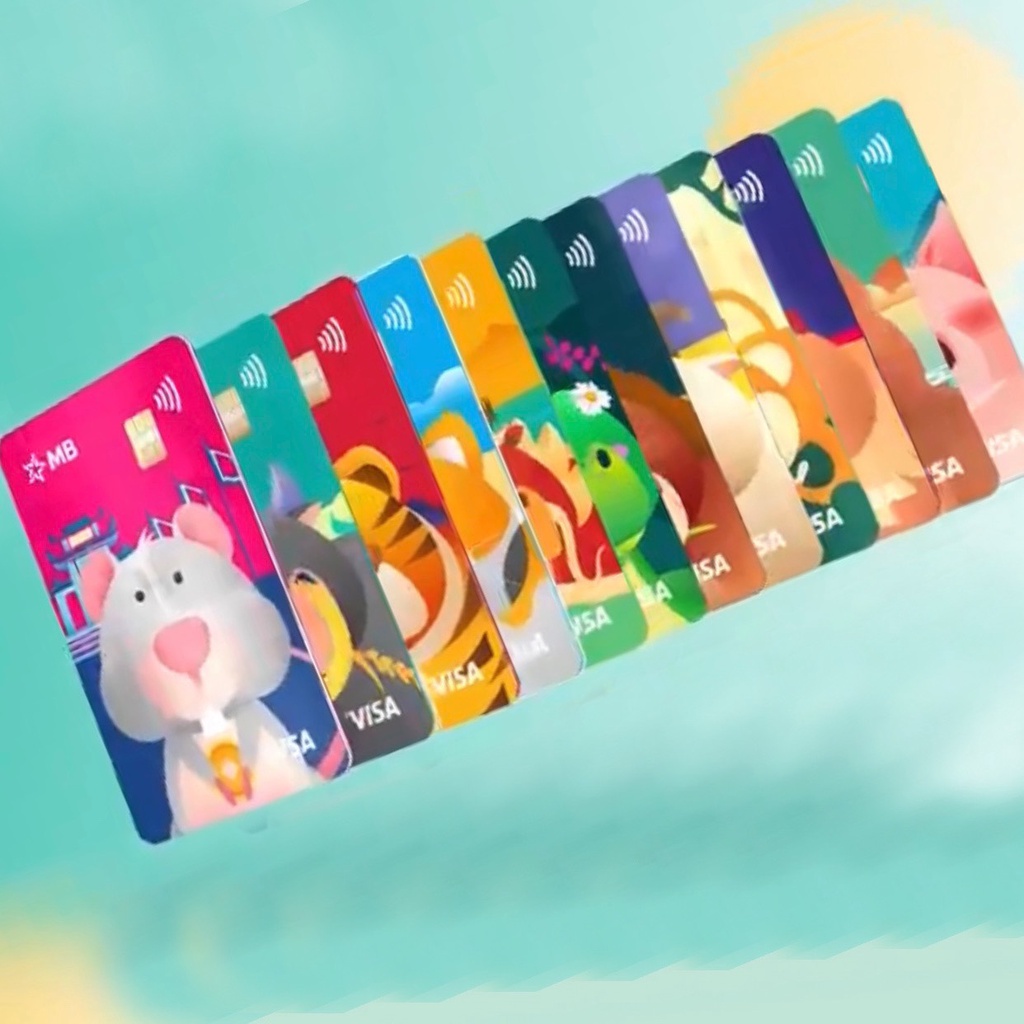 Thẻ hình 12 Con Giáp, thẻ MBBank - Phiên bản limited, Thẻ ATM VISA MB bank, MB Hi Collection
