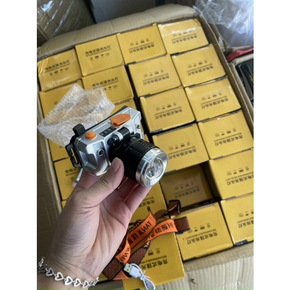 Đèn Đội Đầu 3 Chế Độ, Cảm Ứng Bật Tắt, Đèn Led Siêu Sáng Tích Điện 6-8h,Đầu Sạc USB
