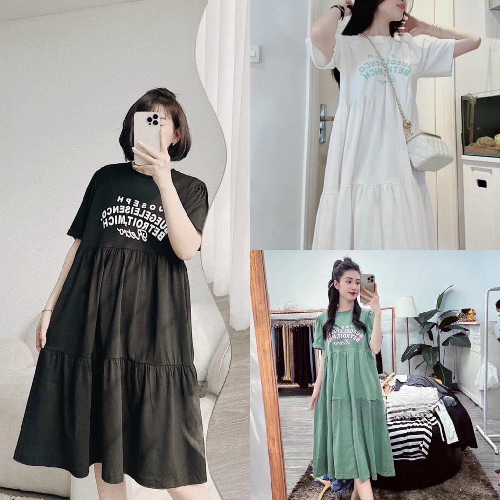 Váy bầu xinh cotton tkutrang đầm bầu thời trang cao cấp mùa hè thiết kế