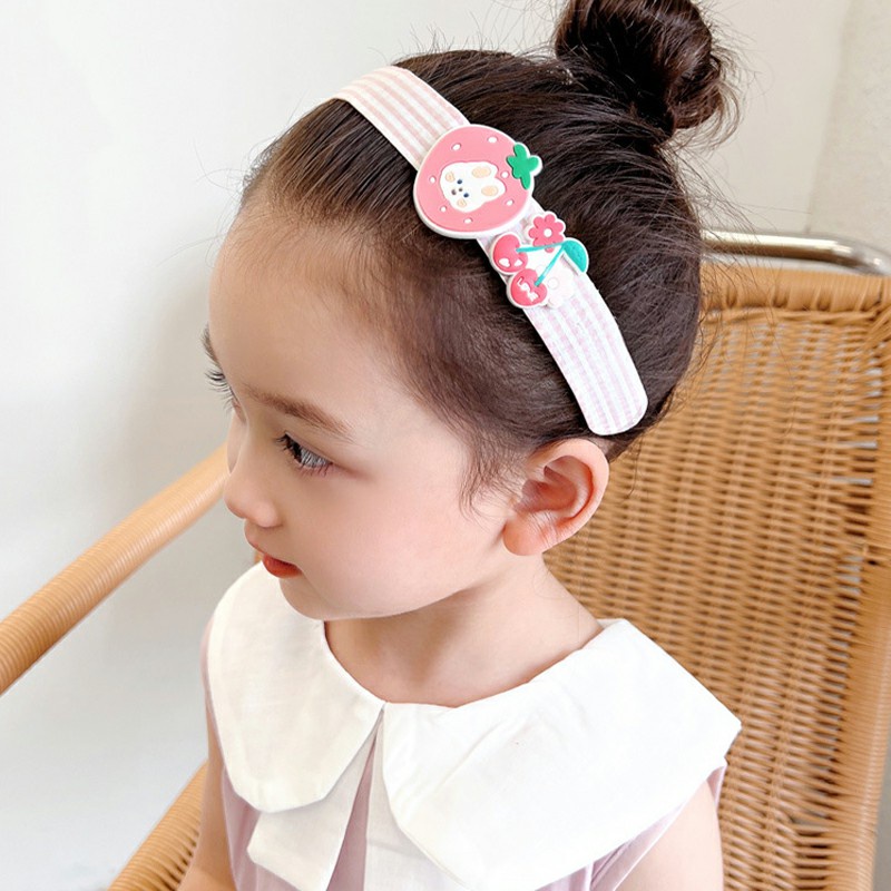 Băng Đô Cài Tóc Khóa Dán Họa Tiết Hoạt Hình Phong Cách Hàn Quốc Đáng Yêu Cho Bé Gái