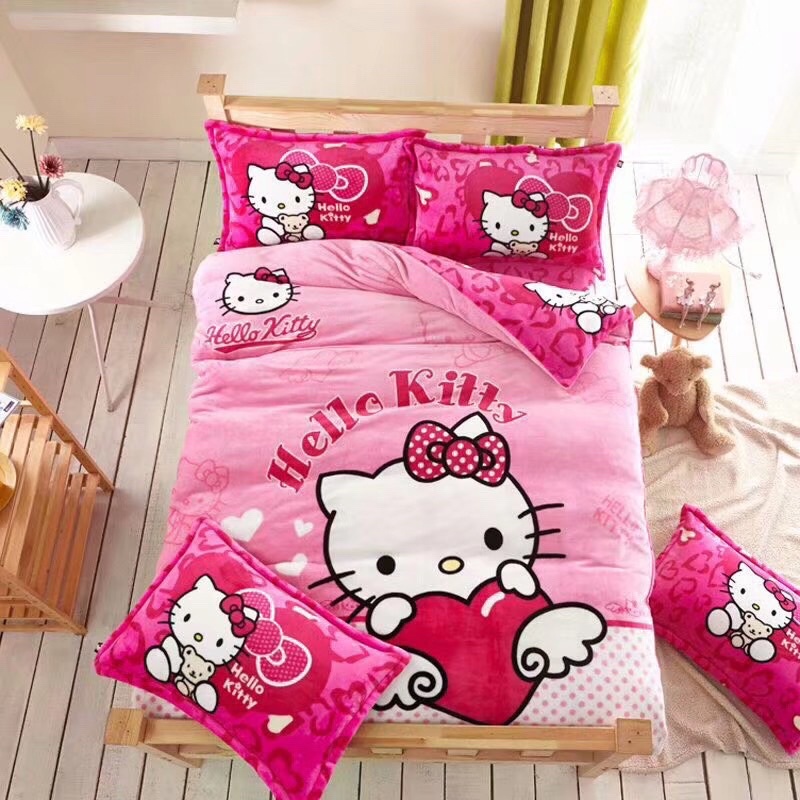 BỘ CHĂN GA GỐI NỈ NHUNG 3D kute dễ thương - mềm mịn ấm | BigBuy360 - bigbuy360.vn