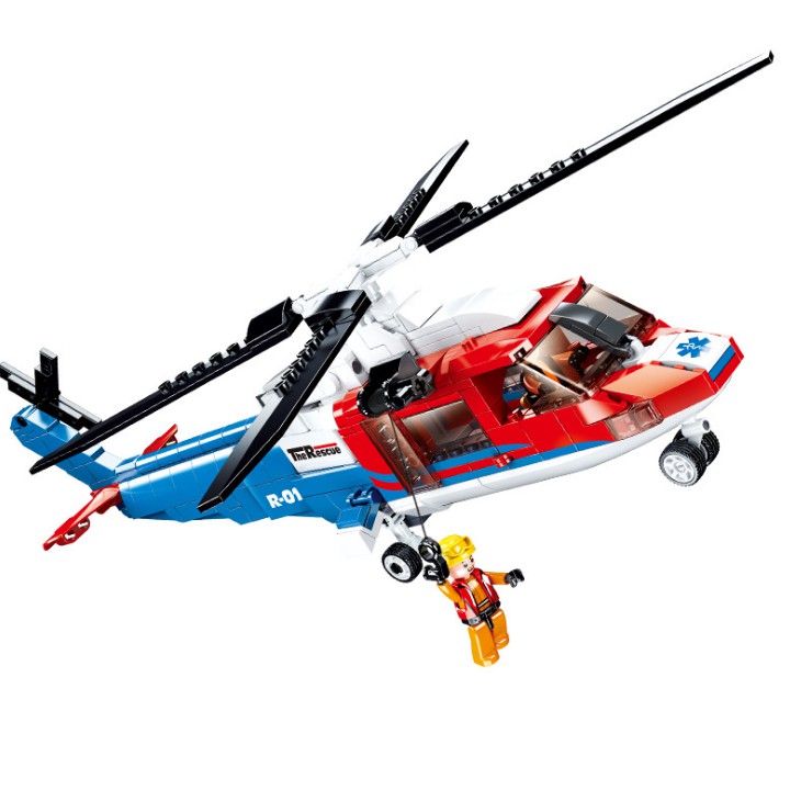 Mô hình lego máy bay trực thăng đồ chơi trẻ em bằng nhựa gồm 402pcs hãng Sluban MS-0886
