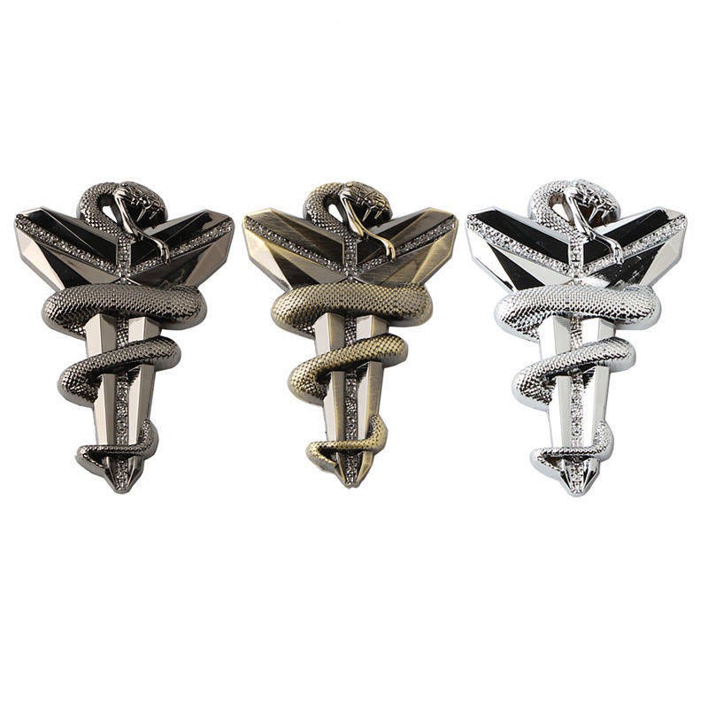 Logo Kobe Đen 3D Kim Loại Dán Trang Trí Xe Hơi