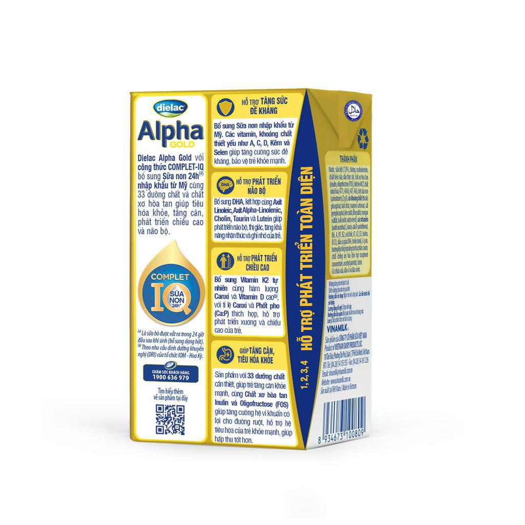 Thùng 48 Hộp Sữa Bột Pha Sẵn Dielac Alpha Gold IQ 110ml.