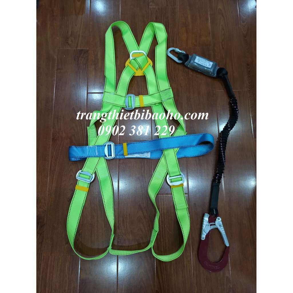 Dây an toàn toàn thân Polyester lụa 1 móc nhôm dây thun đàn hồi chống sốc Hàn Quốc