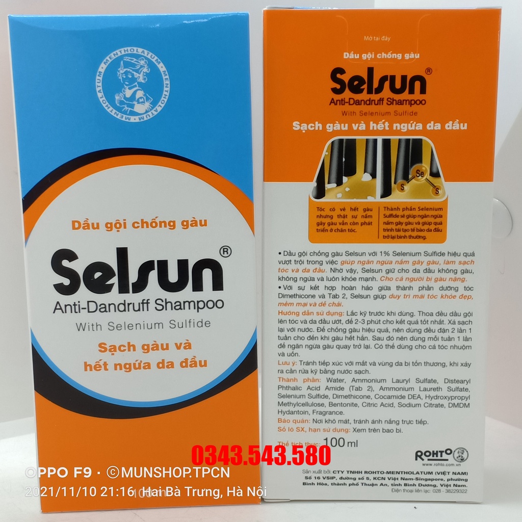 Bộ đôi giải pháp cho tóc gàu dầu gội - xả Selsun chai 100ml